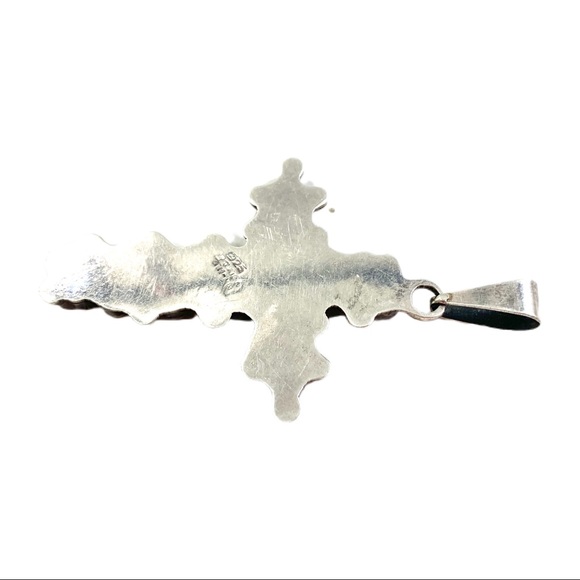 VTG Taxco Sterling Silver Modernist Cross Pendant - Picture 6 of 8